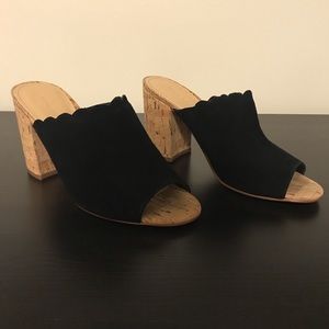 Marc Fisher Black Suede Mules